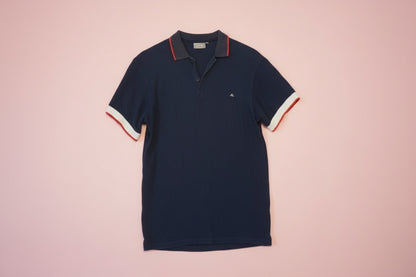 Polo bleu marine en coton – BY ZAINAB