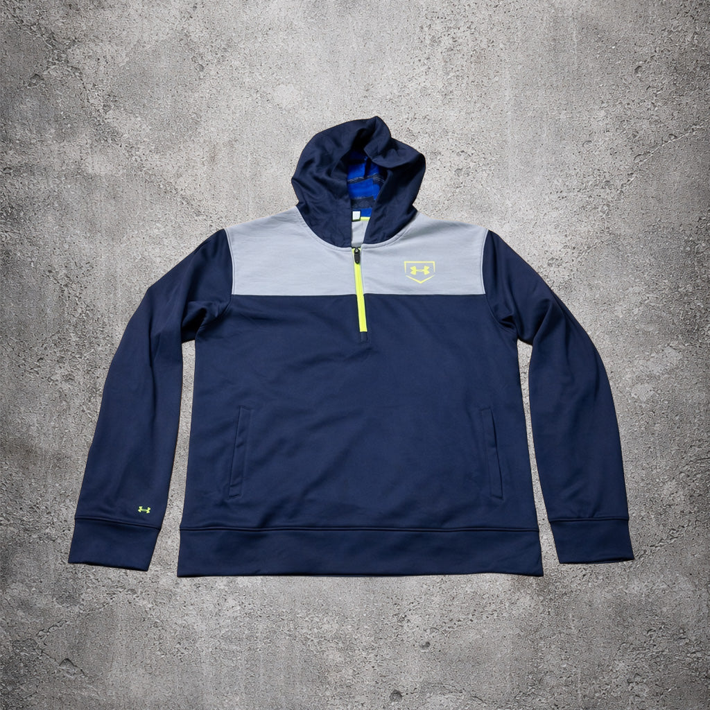 Sweat à capuche sport à demi-zip bleu - Under Armour - Taille M