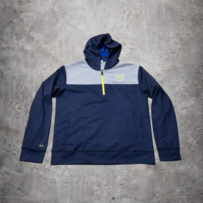 Sweat à capuche sport à demi-zip bleu - Under Armour - Taille M