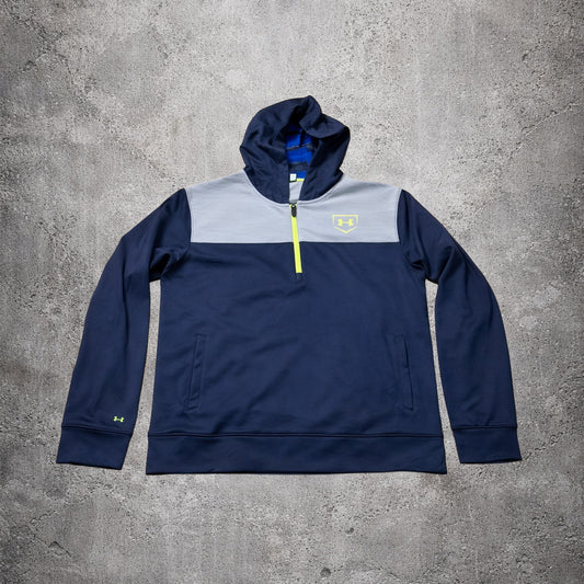 Sweat à capuche sport à demi-zip bleu - Under Armour - Taille M