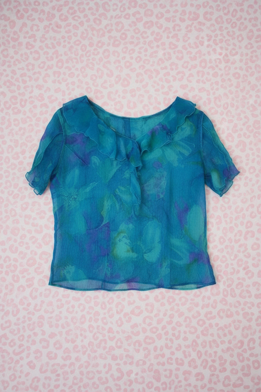 Top bleu en chiffon – BY SARLOTTE