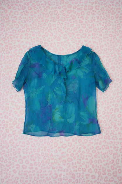 Top bleu en chiffon – BY SARLOTTE