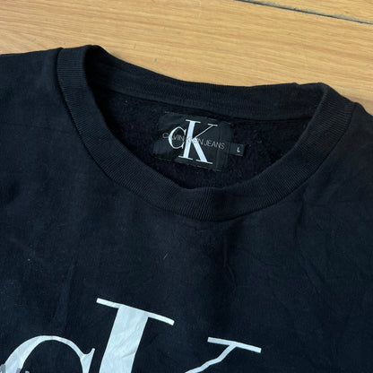 Sweat noir Calvin Klein sans capuche – Taille L