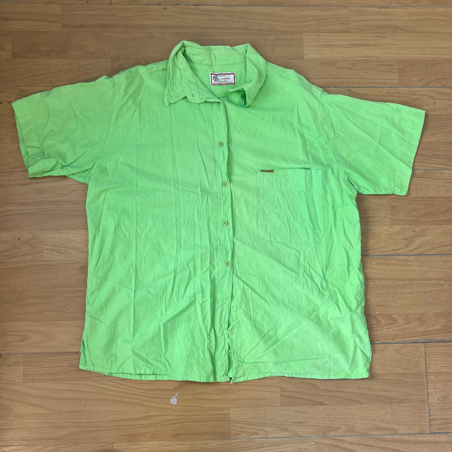 Chemise femme vert fluo - Woodpecker Collection - Taille 46/48 by SARLOTTE