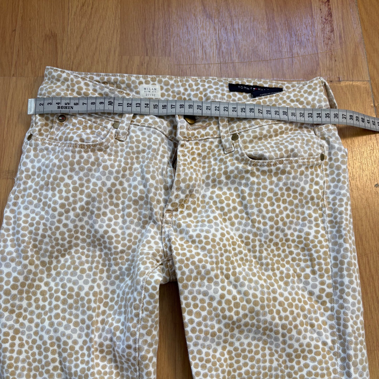 Pantalon slim à pois jaunes - Tommy Hilfiger - Taille 27/32
