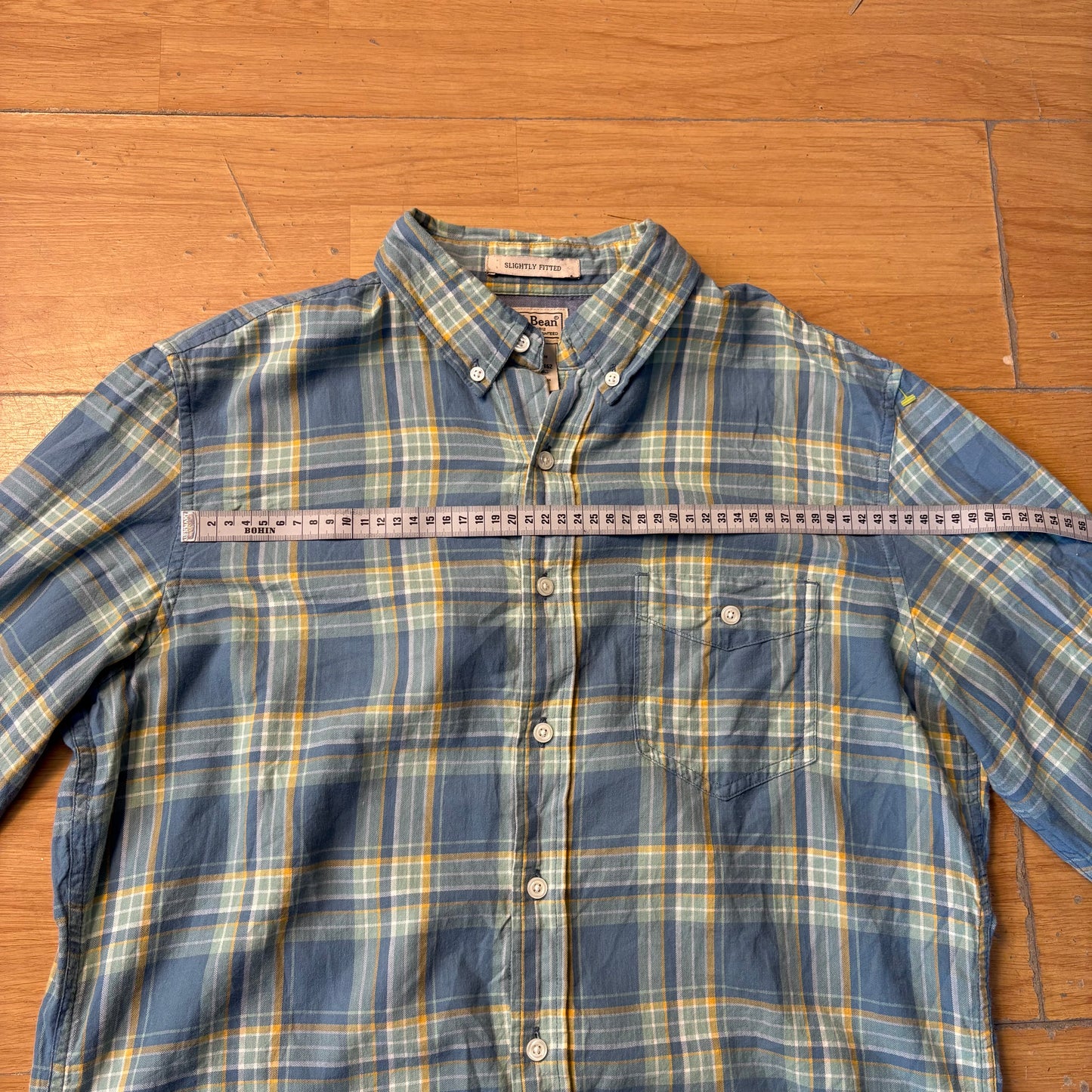 Chemise à carreaux bleu et jaune - L.L. Bean - Taille M