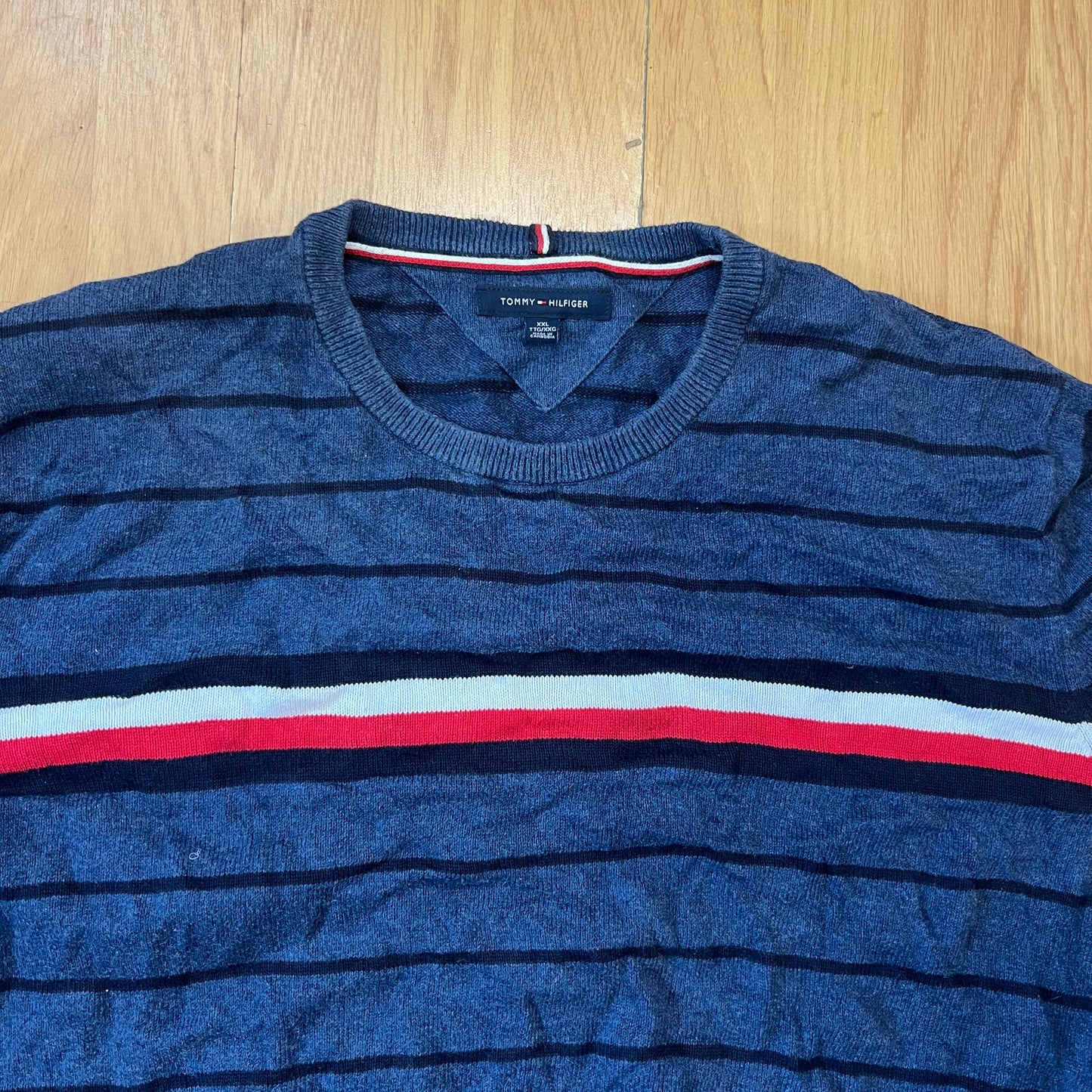 Pull rayé bleu - Tommy Hilfiger - Taille XXL