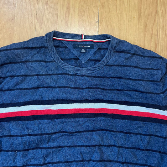 Pull rayé bleu - Tommy Hilfiger - Taille XXL