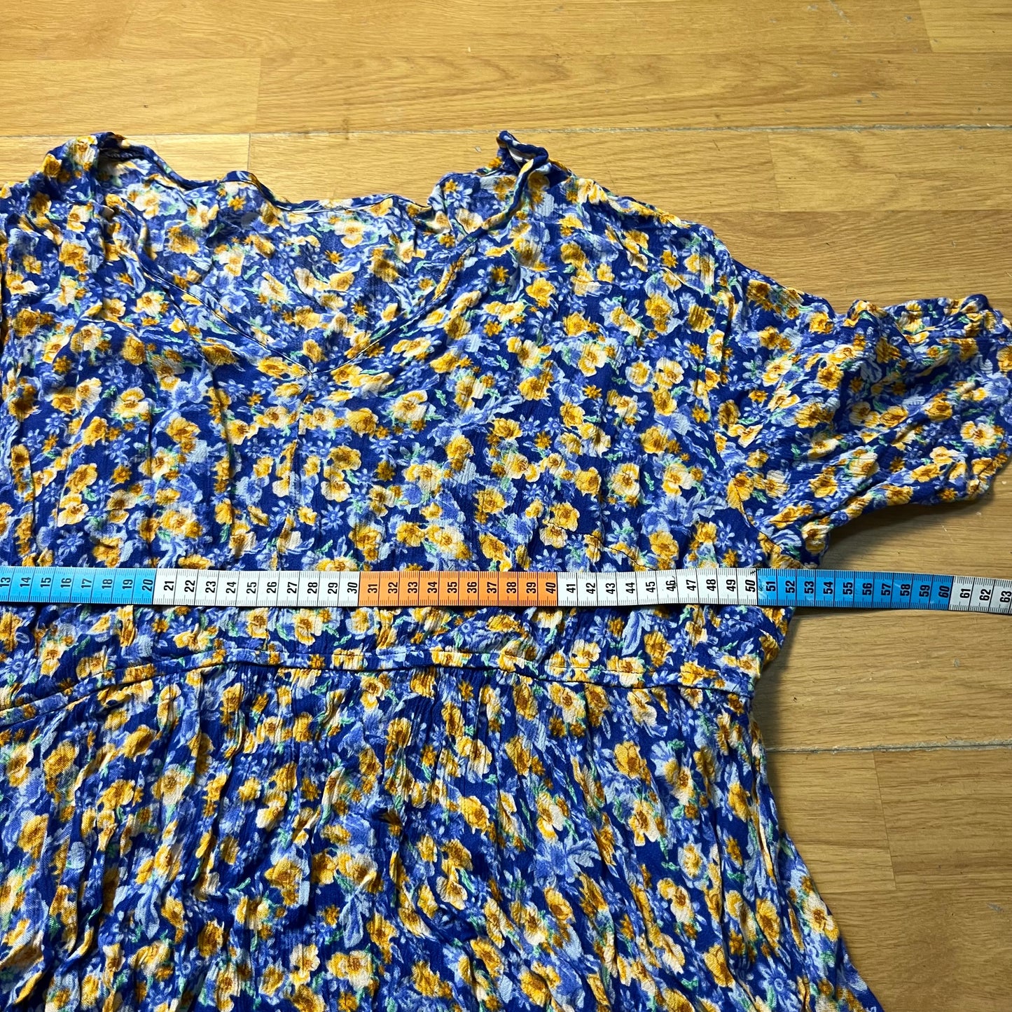 Top fleuri jaune et bleu - Femme - Taille M/L