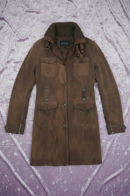 Manteau Long En Cuir - by SASSCARELLA - Taille : 36