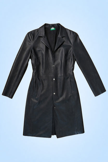 Veste en cuir noire United Colors of Benetton By PRMEC