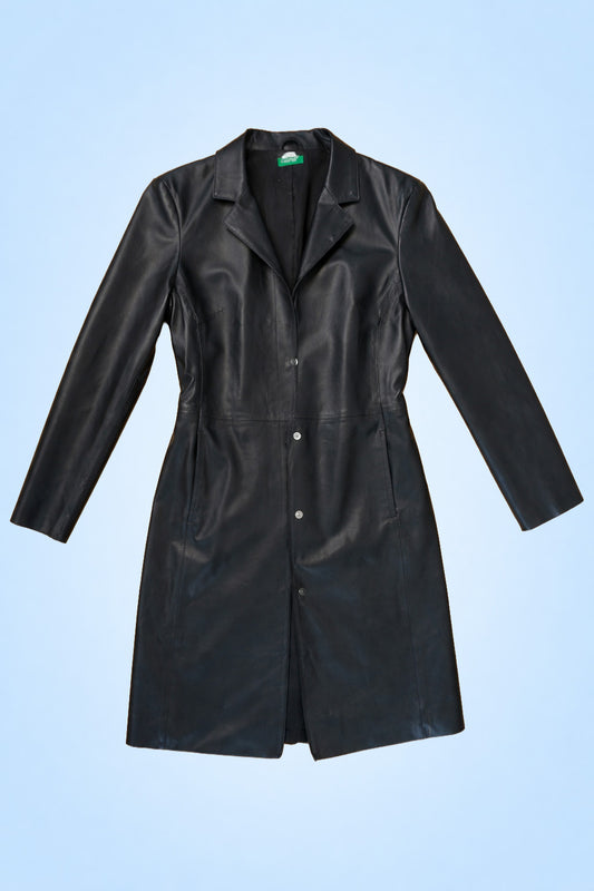 Veste en cuir noire United Colors of Benetton By PRMEC
