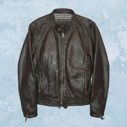 Veste En Cuir Massimo Dutti - by MIA - Taille : L