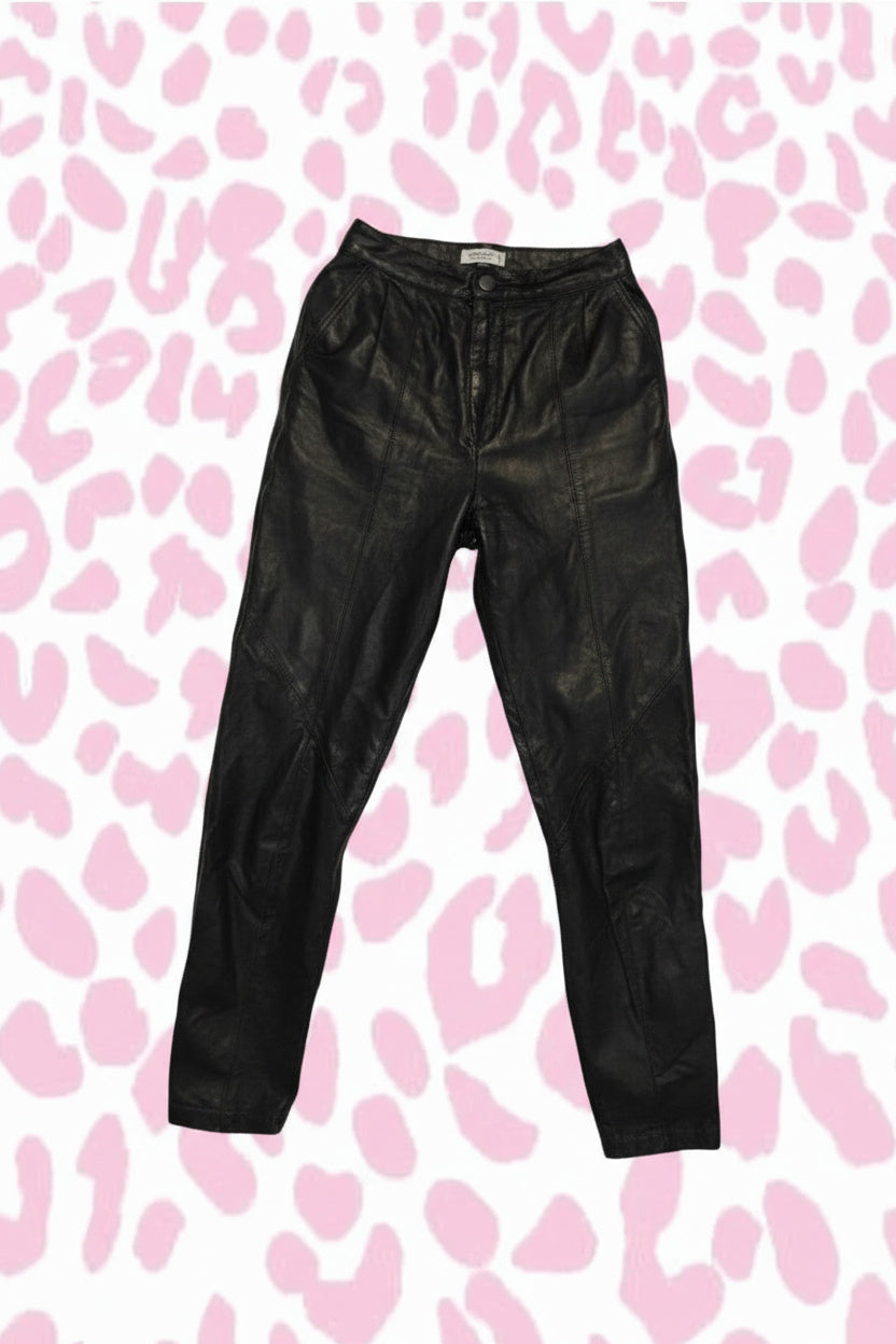 Pantalon droit en cuir noir – BY SARLOTTE