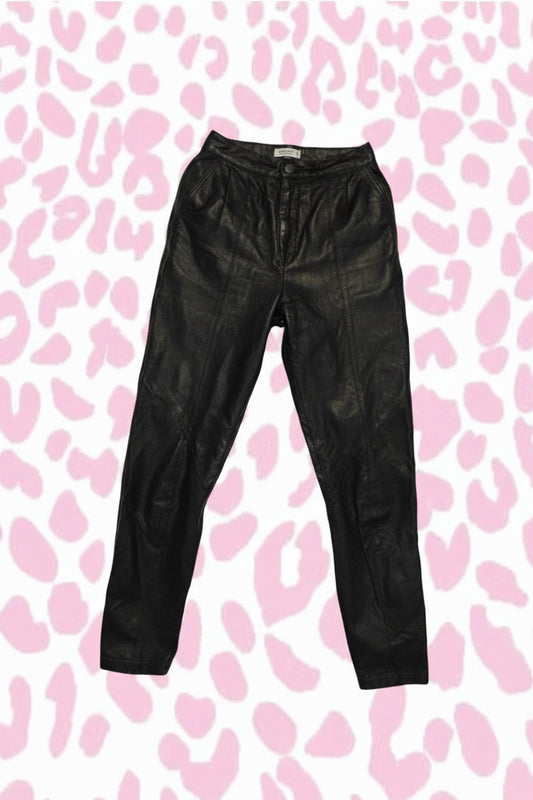Pantalon droit en cuir noir – BY SARLOTTE