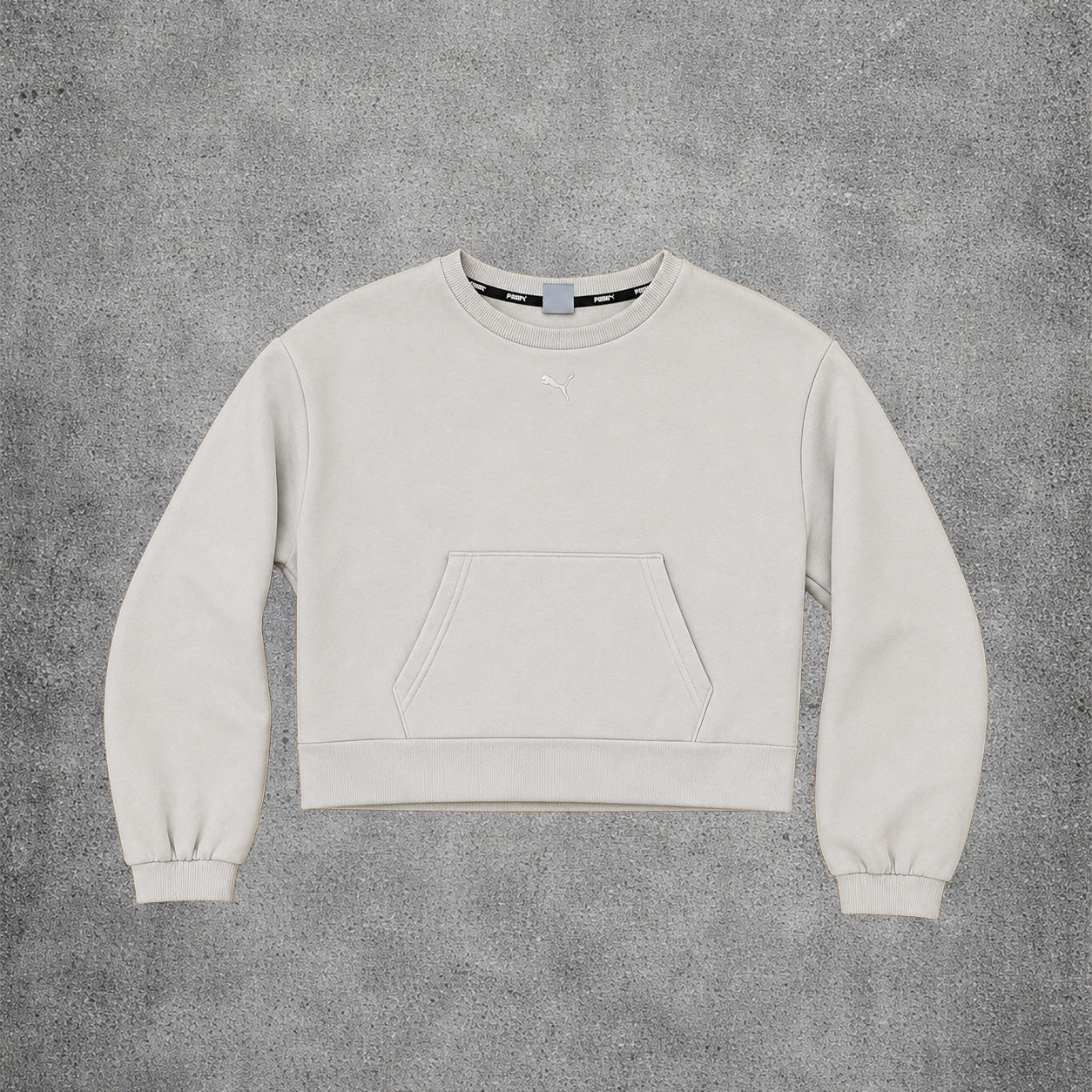 Sweat crème cropped sans capuche - Puma - Taille M