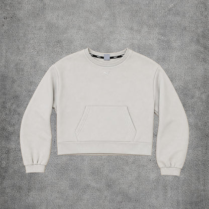 Sweat crème cropped sans capuche - Puma - Taille M