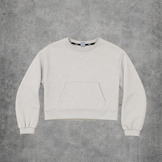 Sweat crème cropped sans capuche - Puma - Taille M