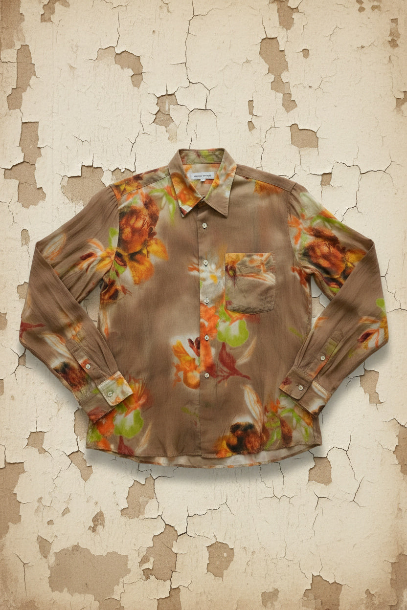 Chemise Brun Floral - Taille L - By CHRIS