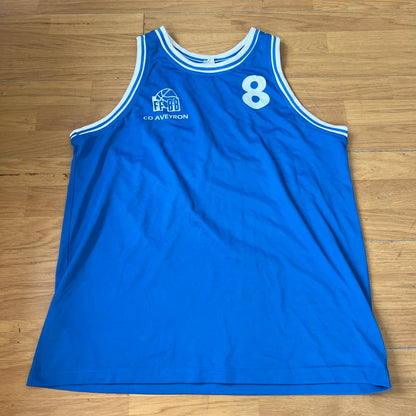 T-shirt baseball bleu et blanc - Taille L
