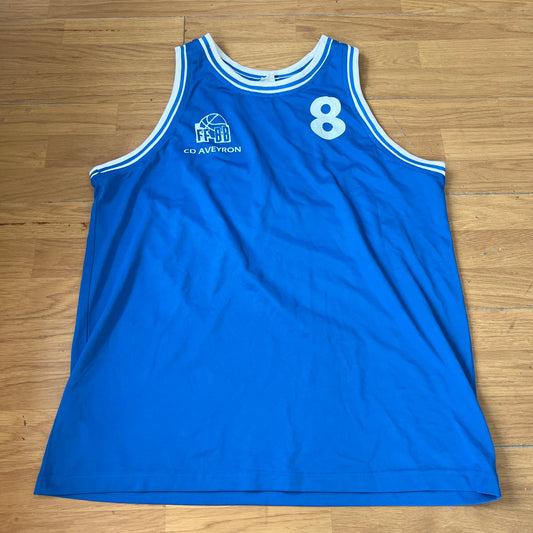T-shirt baseball bleu et blanc - Taille L
