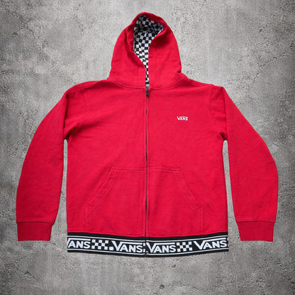 Sweat à capuche zippé rouge - Vans - Taille M