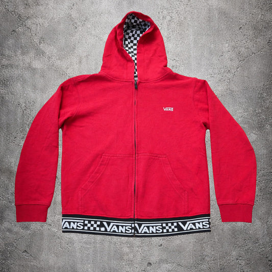 Sweat à capuche zippé rouge - Vans - Taille M