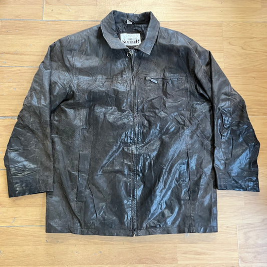 Veste en cuir Kostner marron – Taille L