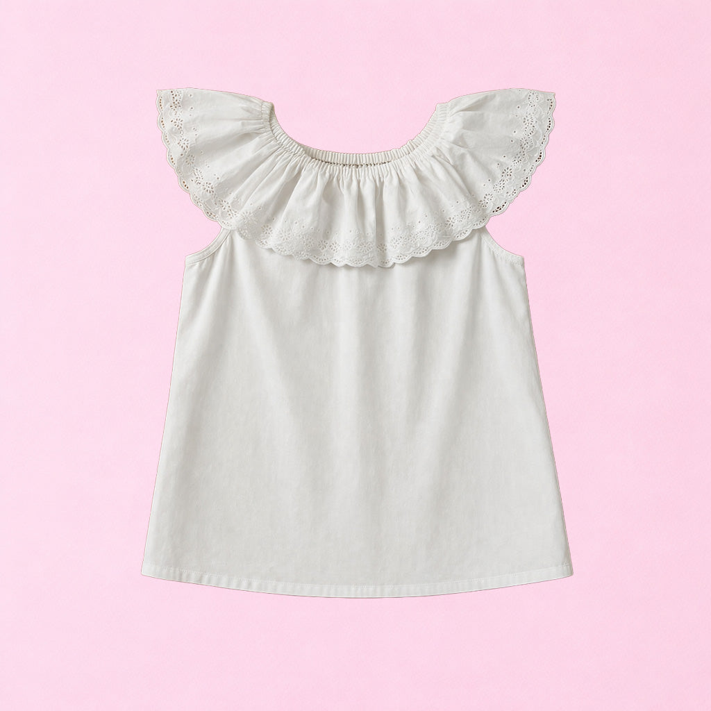 Top blanc off the shoulder avec dentelle - by ZAINAB
