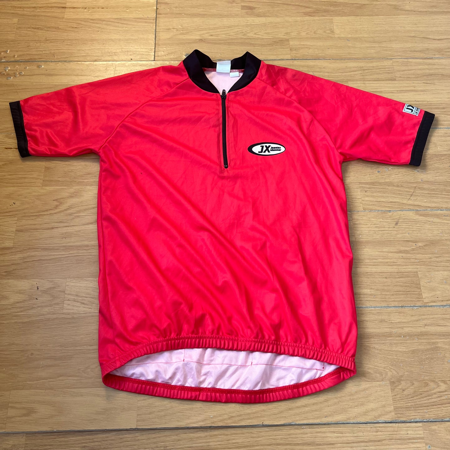 T-shirt de vélo rouge avec demi-zip - Taille L