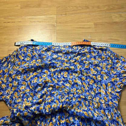 Top fleuri jaune et bleu - Femme - Taille M/L