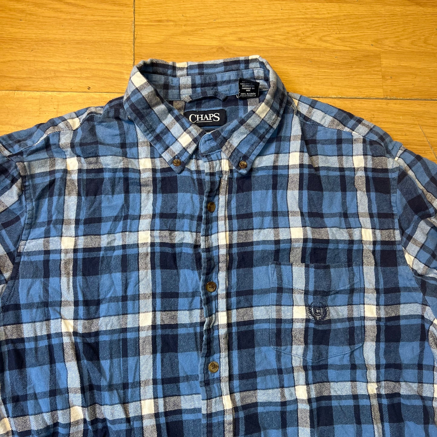 Chemise à carreaux bleu - Chaps - Taille XL