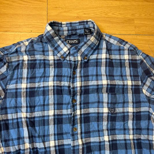 Chemise à carreaux bleu - Chaps - Taille XL