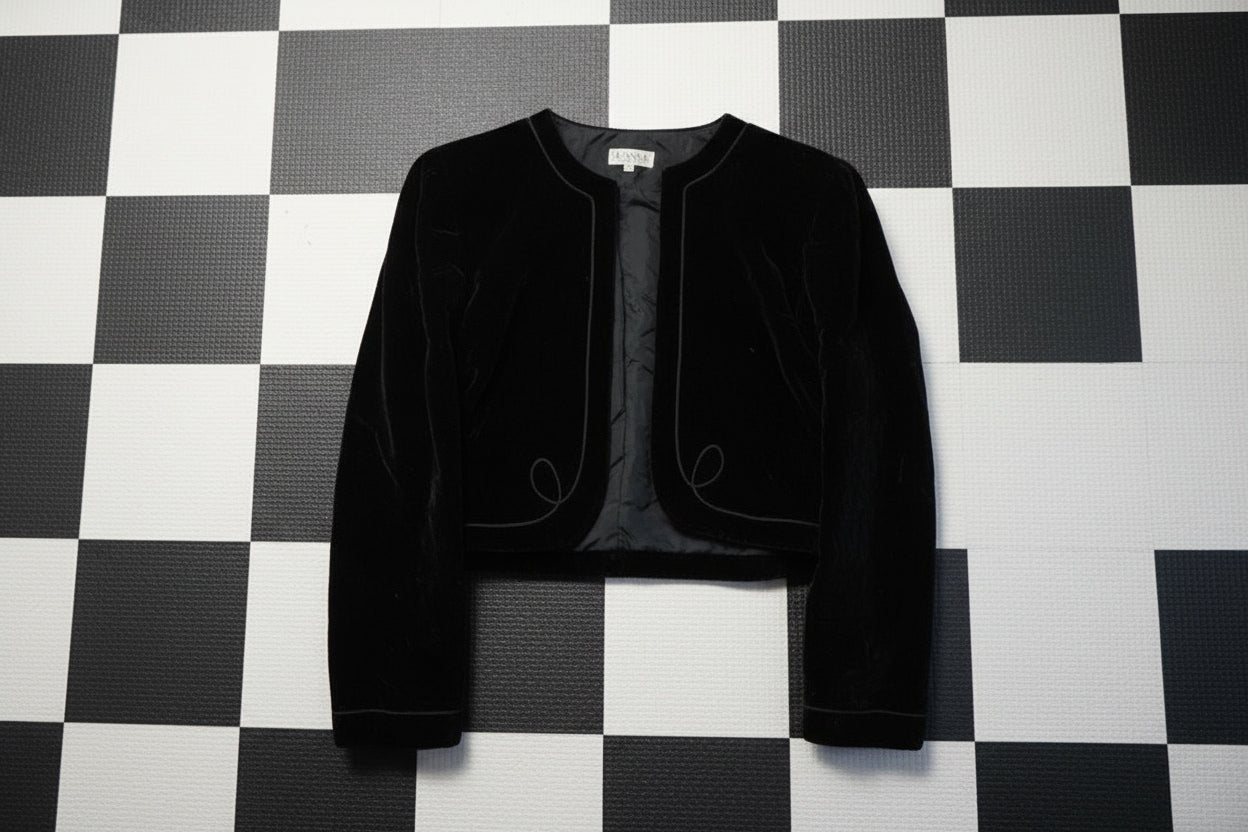 Veste courte noire brodée – BY SARAH LANG