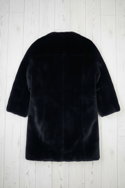 Deep Blue Signature Fur Coat – by BEATRICE