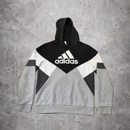 Sweat à capuche gris et noir - Adidas - Taille L