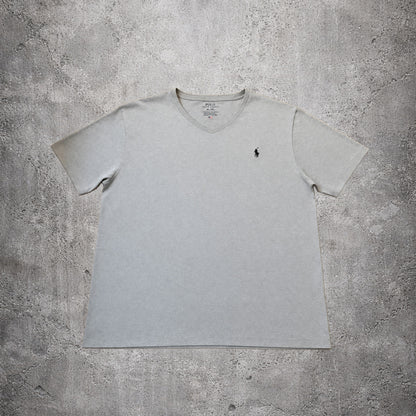 T-shirt gris col V - Ralph Lauren - Taille XL