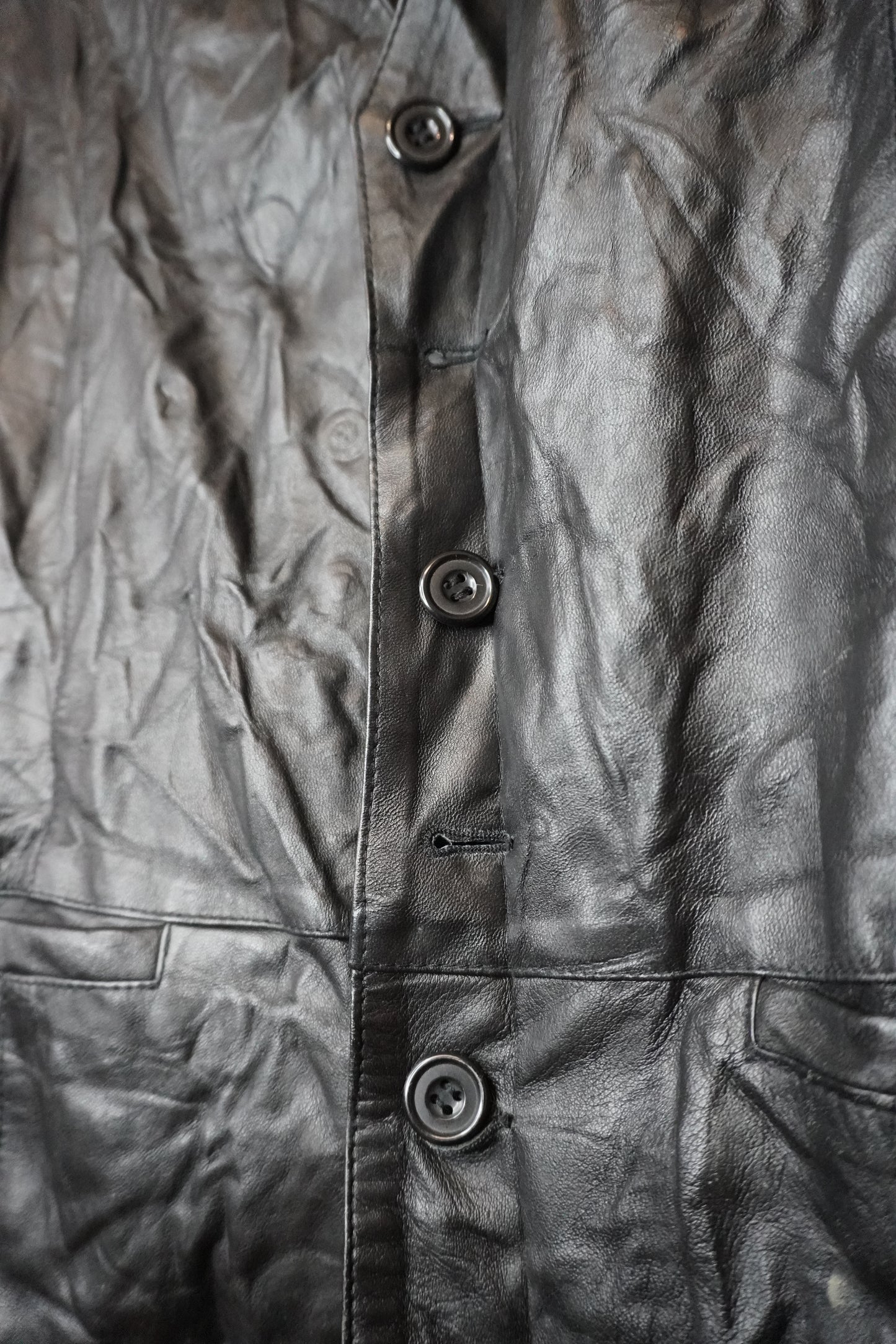Gilet en Cuir Noir - Taille L - By CHRIS