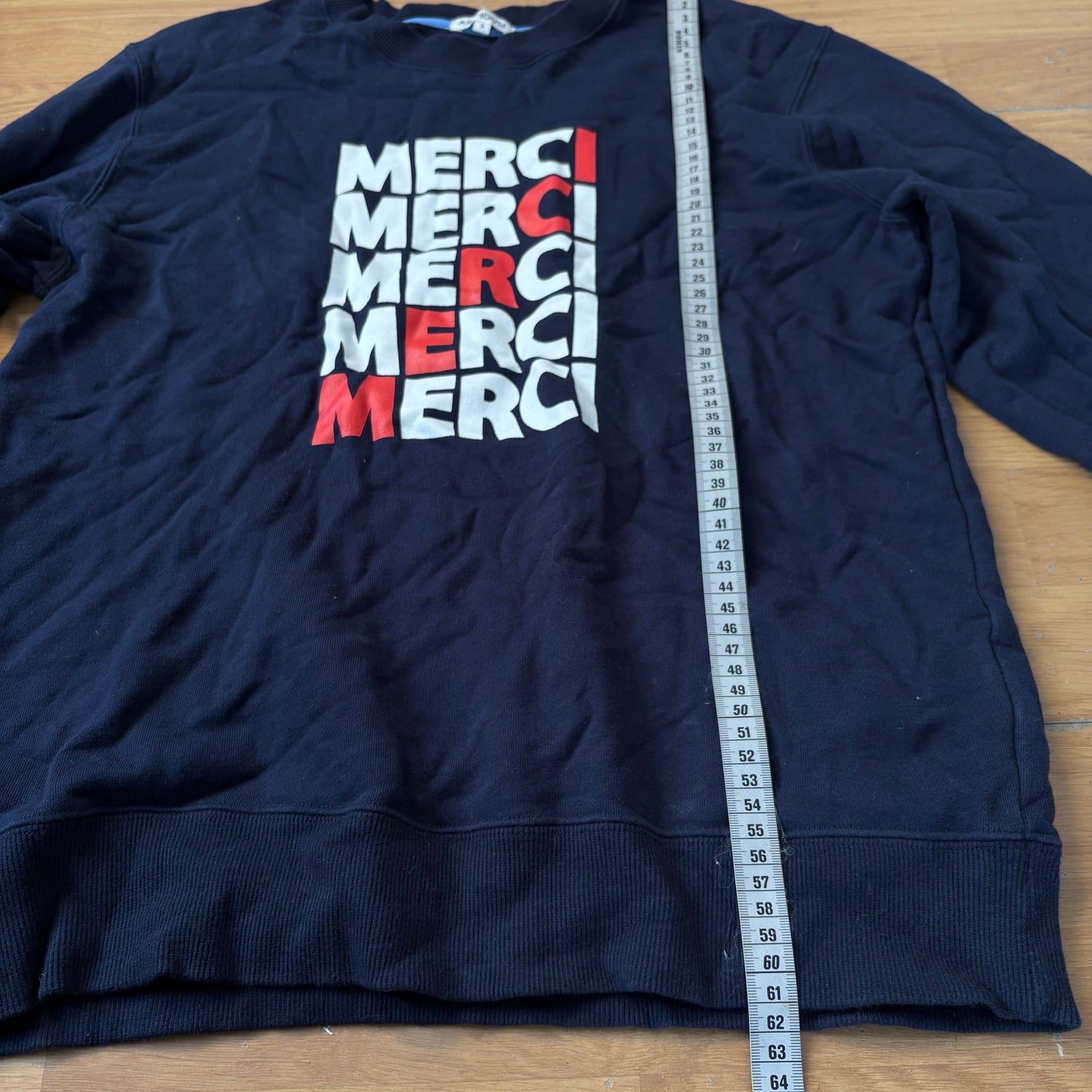 Sweatshirt crewneck noir imprimé Merci - Abahouse - Taille 2 (S)