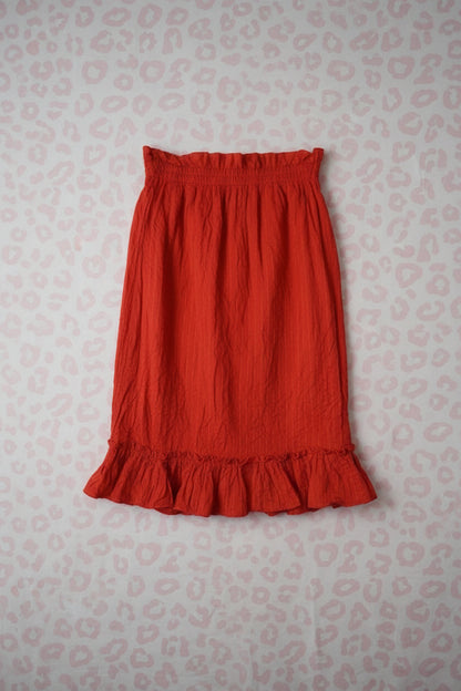 Jupe rouge mi-mollet – BY SARLOTTE