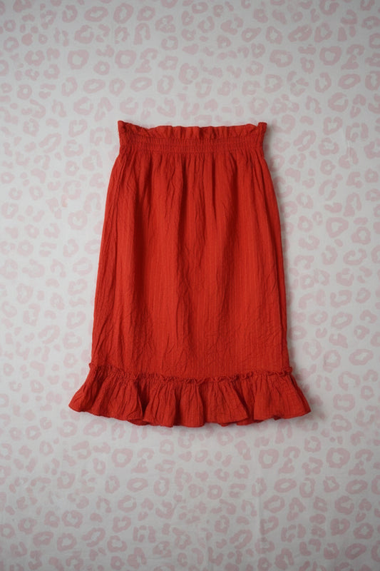 Jupe rouge mi-mollet – BY SARLOTTE