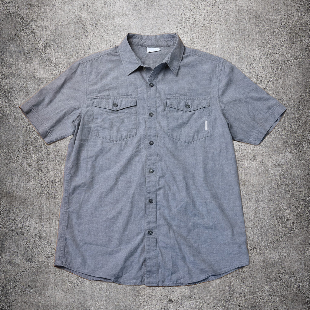 Chemise manches courtes bleu-gris - Columbia - Taille L
