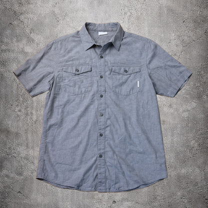 Chemise manches courtes bleu-gris - Columbia - Taille L