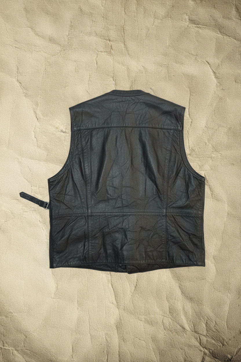 Gilet en Cuir Noir - Taille L - By CHRIS