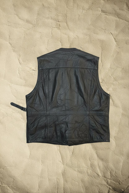 Gilet en Cuir Noir - Taille L - By CHRIS