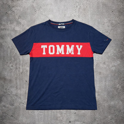 T-shirt bleu marine et rouge - Tommy Hilfiger - Taille XS