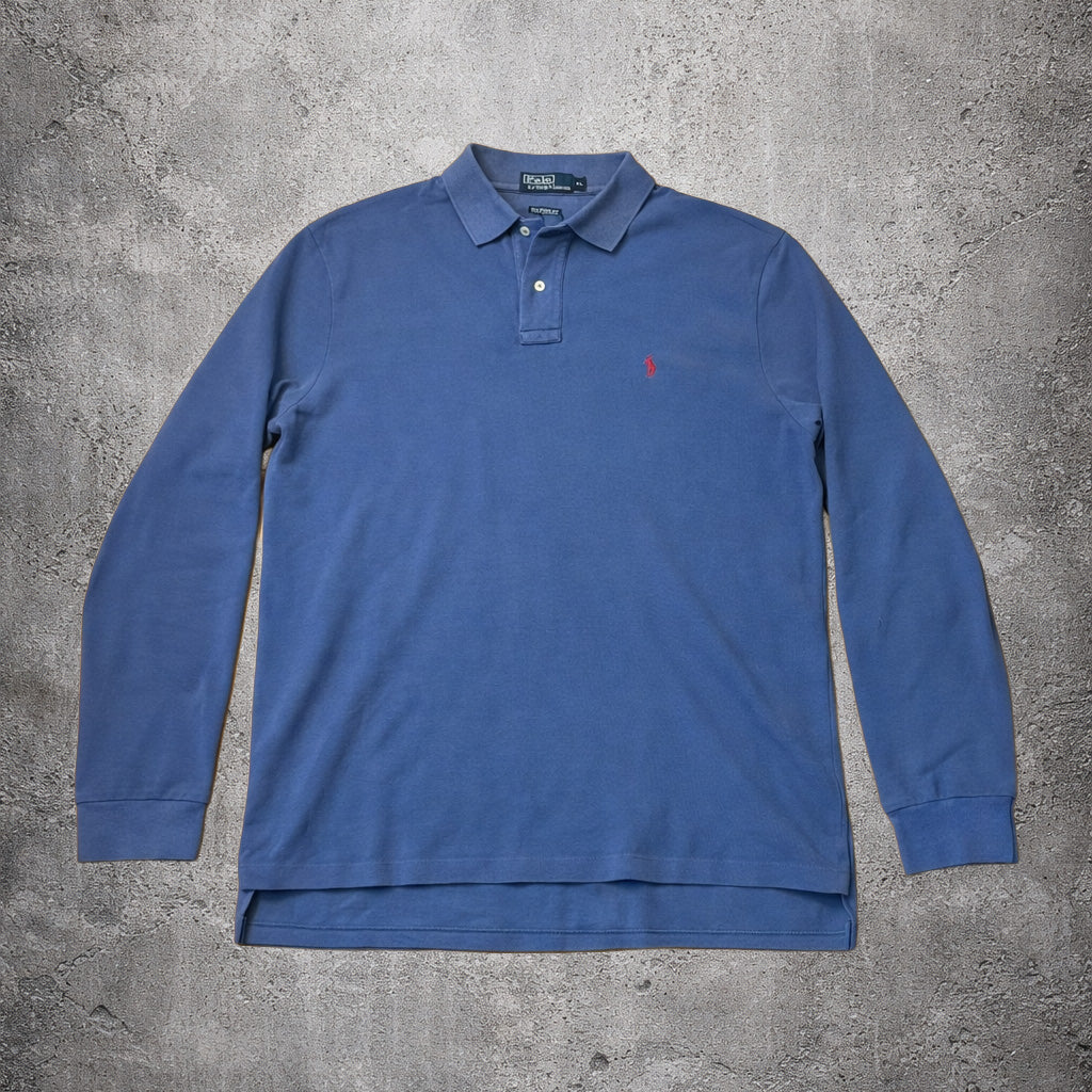 Polo manches longues bleu - Ralph Lauren - Taille XL