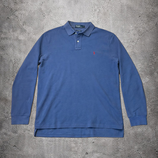 Polo manches longues bleu - Ralph Lauren - Taille XL