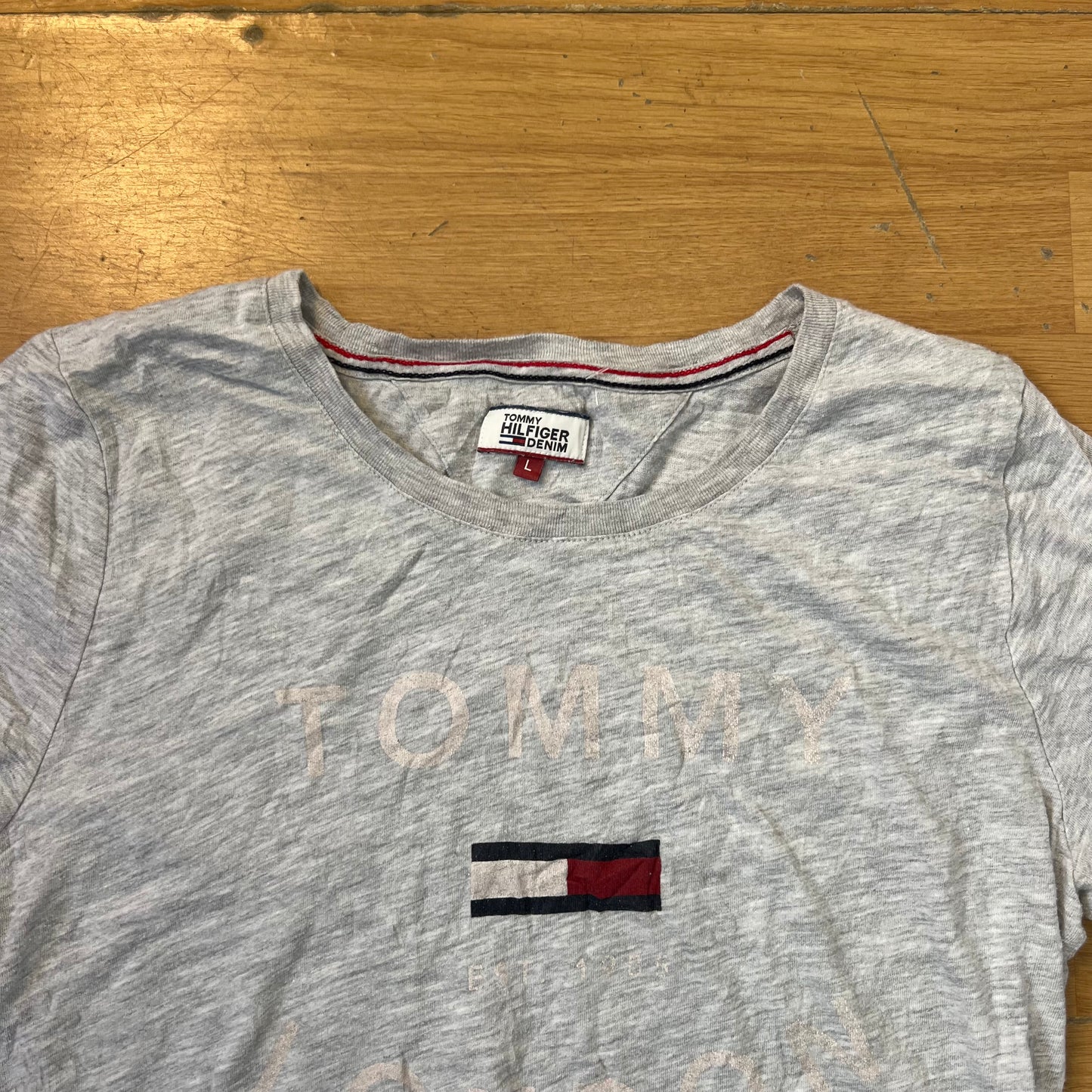 T-shirt gris - Tommy Hilfiger (femme) - Taille L