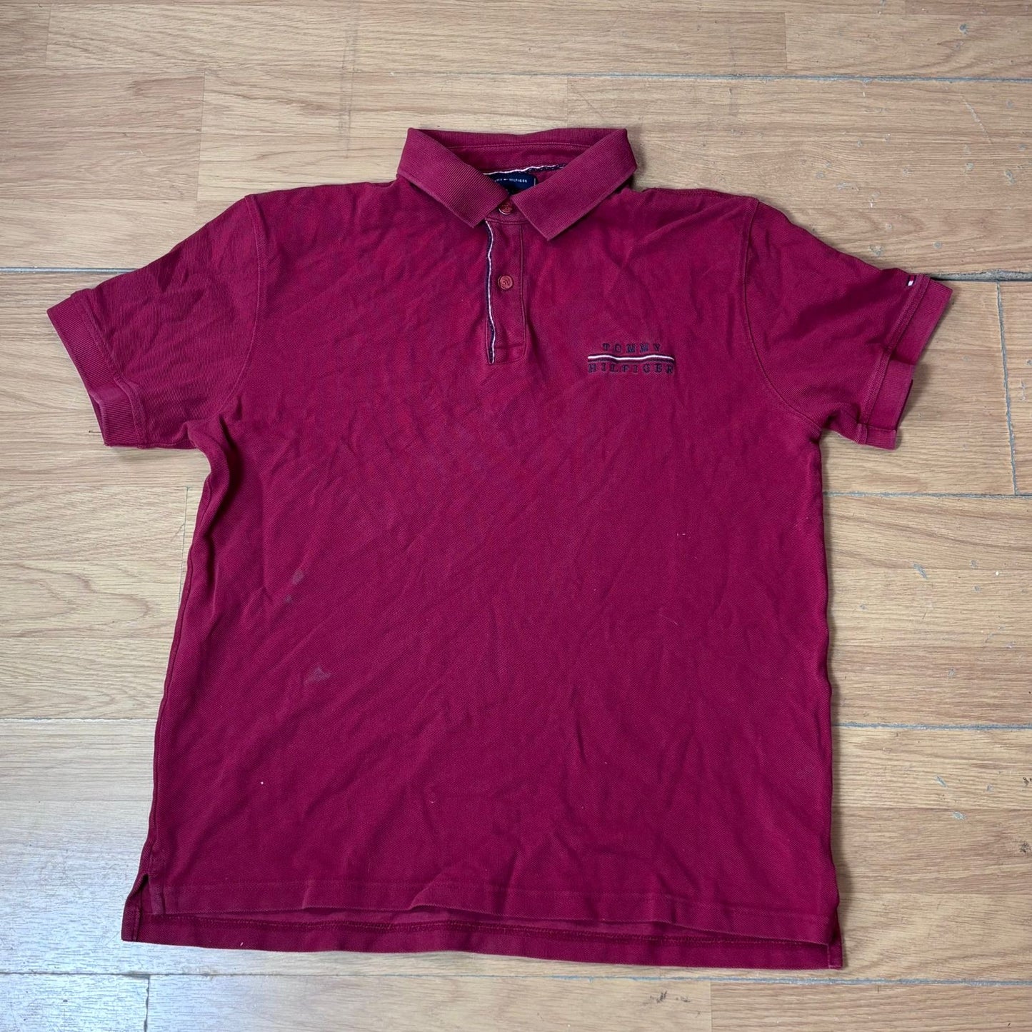 Polo Tommy Hilfiger – Taille XL (coton, bordeaux)